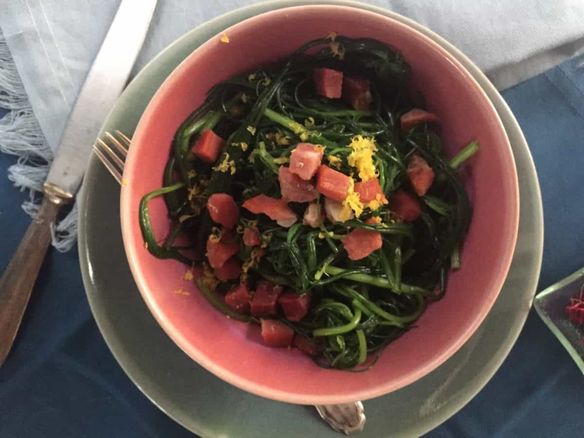 Spaghetti Verdi con agretti, zucchineinfuga